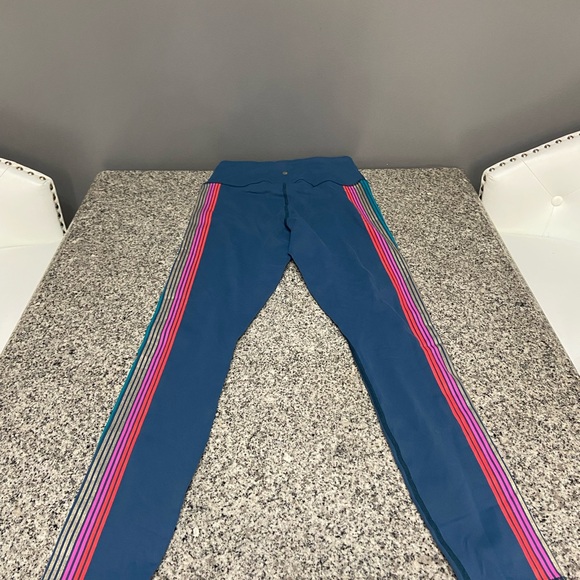 SPIRITUAL GANGSTER Blue Yoga Pants W/Colored Side Stripes Workout Gym Hiking S - Picture 3 of 13